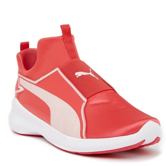 Puma Other - PUMA Pink Rebel Mid Satin Sneakers New Girls